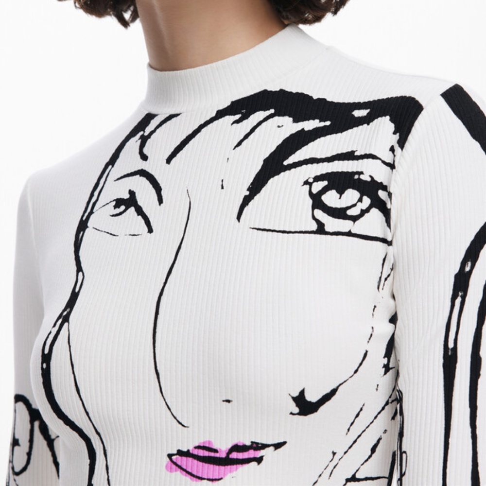 DESIGUAL FACE PRINT DRESS - Picture 5 of 6
